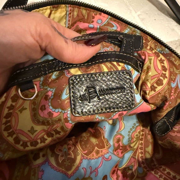 B Makowski Black Leather Handbag - Picture 6 of 7